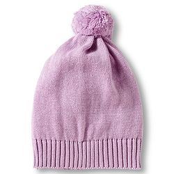 Babyhug Cotton Knit Full Sleeves Pullover Sweater Set with Cap & Floral Design - Lavender