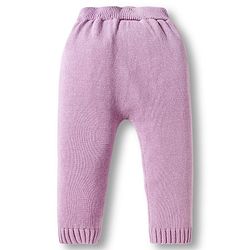 Babyhug Cotton Knit Full Sleeves Pullover Sweater Set with Cap & Floral Design - Lavender