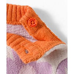 Babyhug Cotton Knit Full Sleeves Pullover Sweater Set with Cap & Floral Design - Lavender