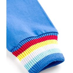 Babyhug Cotton Knit Full Sleeves Hooded Sweatjacket With Text Print - Blue