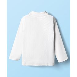 Babyhug Cotton Knit Full Sleeves Turtle Neck Winter T-Shirt - White