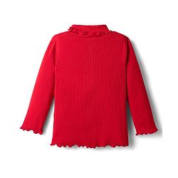 Babyhug Cotton Knit Full Sleeves Turtle Neck Solid Color Winter T-Shirt - Red