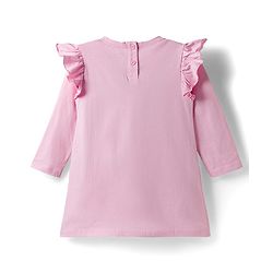 Babyhug Disney Single Jersey Knit Full Sleeves T-Shirt and Leggings with Minnie and Friends Graphics - Pink & Navy Blue