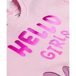 Babyhug Disney Single Jersey Knit Full Sleeves T-Shirt and Leggings with Minnie and Friends Graphics - Pink & Navy Blue