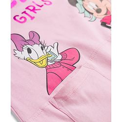 Babyhug Disney Single Jersey Knit Full Sleeves T-Shirt and Leggings with Minnie and Friends Graphics - Pink & Navy Blue