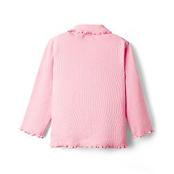 Babyhug Cotton Knit Full Sleeves Turtle Neck Winter T-Shirt - Pink