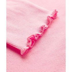 Babyhug Cotton Knit Full Sleeves Turtle Neck Winter T-Shirt - Pink