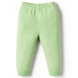 Babyhug Knitted Full Sleeves Striped Hooded Sweater Set - Blue & Green