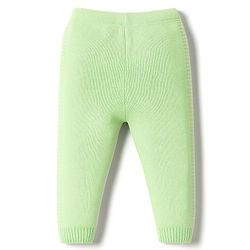 Babyhug Knitted Full Sleeves Striped Hooded Sweater Set - Blue & Green