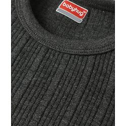 Babyhug Knit Full Sleeves Solid Color Thermal Inner Wear Set - Charcoal Grey