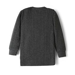 Babyhug Knit Full Sleeves Solid Color Thermal Inner Wear Set - Charcoal Grey