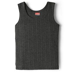 Babyhug Knit Full Sleeves Solid Color Thermal Inner Wear Set - Charcoal Grey