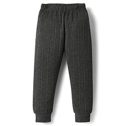 Babyhug Knit Full Sleeves Solid Color Thermal Inner Wear Set - Charcoal Grey