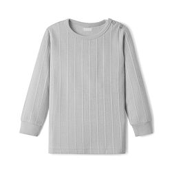 Babyhug Knit Full Sleeves Solid Thermal Inner Wear Set - Light Grey