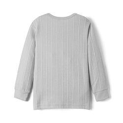 Babyhug Knit Full Sleeves Solid Thermal Inner Wear Set - Light Grey