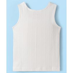 Babyhug Knit Full Sleeves Solid Colour Thermal Inner Wear Set With Vest - Off White
