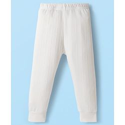 Babyhug Knit Full Sleeves Solid Colour Thermal Inner Wear Set With Vest - Off White