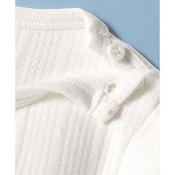 Babyhug Knit Full Sleeves Solid Colour Thermal Inner Wear Set With Vest - Off White