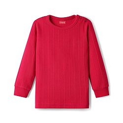 Babyhug Cotton Full Sleeves Solid Color Thermal Vests & Pant Set - Red