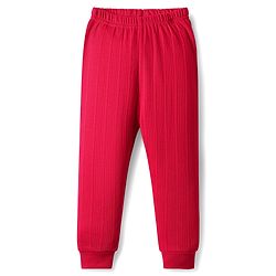 Babyhug Cotton Full Sleeves Solid Color Thermal Vests & Pant Set - Red