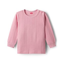 Babyhug Knit Full Sleeves Solid Color Pullover & Sleeveless Thermal Vest & Pant Set - Pink