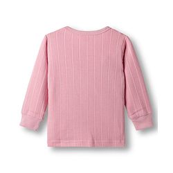 Babyhug Knit Full Sleeves Solid Color Pullover & Sleeveless Thermal Vest & Pant Set - Pink