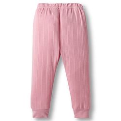 Babyhug Knit Full Sleeves Solid Color Pullover & Sleeveless Thermal Vest & Pant Set - Pink