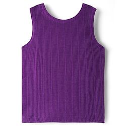 Babyhug Cotton Knit Full Sleeves Solid Color Thermal Vests & Pant Set - Purple