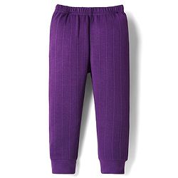 Babyhug Cotton Knit Full Sleeves Solid Color Thermal Vests & Pant Set - Purple