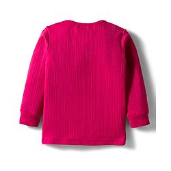 Babyhug Knit Full Sleeves Solid Pullover Thermal Set with Vest - Dark Pink