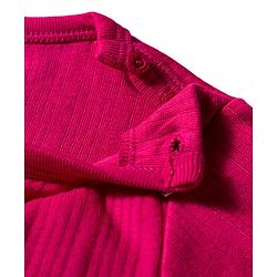 Babyhug Knit Full Sleeves Solid Pullover Thermal Set with Vest - Dark Pink