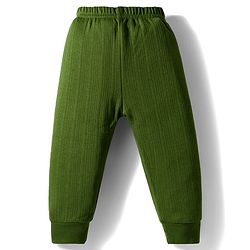 Babyhug Knit Full Sleeves Solid Color Pullover Thermal Inner Wear Set - Olive Green