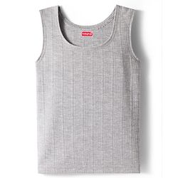 Babyhug Knit Sleeveless Solid Color Thermal Inner Wear Vest -  Light Grey