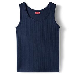 Babyhug Knit Sleeveless Solid Thermal Vest - Navy Blue