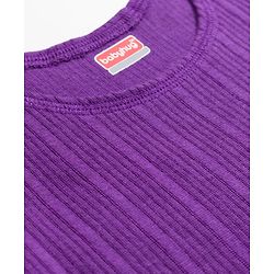 Babyhug Knit Sleeveless Solid Thermal Vest - Purple