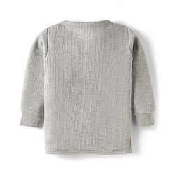 Babyhug Knit Full Sleeves Solid Front Open Thermal Set - Light Grey