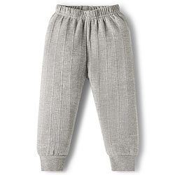 Babyhug Knit Full Sleeves Solid Front Open Thermal Set - Light Grey