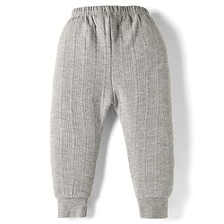 Babyhug Knit Full Sleeves Solid Front Open Thermal Set - Light Grey