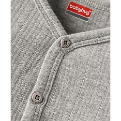 Babyhug Knit Full Sleeves Solid Front Open Thermal Set - Light Grey