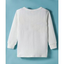 Babyhug Knit Full Sleeves Solid Colour Thermal Inner Wear Set - Off White