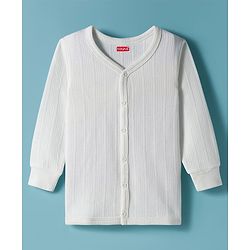 Babyhug Knit Full Sleeves Solid Colour Thermal Inner Wear Set - Off White