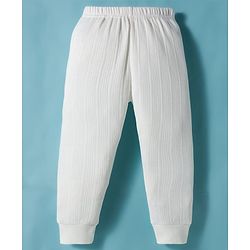 Babyhug Knit Full Sleeves Solid Colour Thermal Inner Wear Set - Off White
