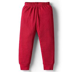 Babyhug Knit Full Sleeves Solid Color Thermal Vest & Pant Set - Red