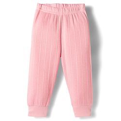 Babyhug Knit Full Sleeves Solid Front Open Thermal Set - Pink