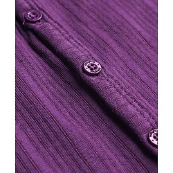 Babyhug Knit Full Sleeves Solid Color Front Open Thermal Vest & Pant Set - Purple