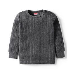Babyhug Full Sleeves Solid Color Thermal Vest - Grey
