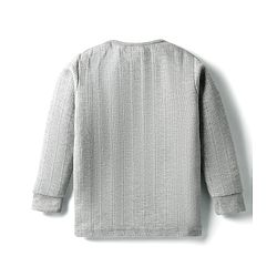 Babyhug Full Sleeves Solid Color Thermal Vest - Light Grey