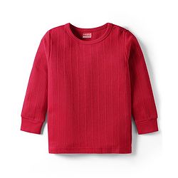 Babyhug Full Sleeves Solid Color Thermal Vest - Red