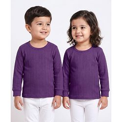 Babyhug Full Sleeves Solid Color Thermal Vest - Purple