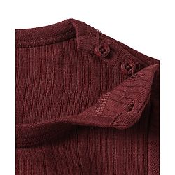 Babyhug Cotton Knit Full Sleeves Solid Pullover Thermal Vest - Coffee Brown